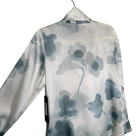 NWT Donna Karan New York Floral Tie-Neck Blouse, S - Picture 6 of 12
